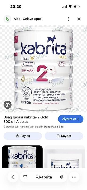 Uşaqlar üçün digər mallar: Kabrita Gold 2 uşaq qidası – 6–12 aylıq körpələr üçün keçi südü əsaslı — 1