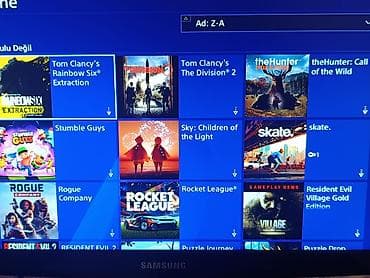consol: Şəkildəki original dəst PS4 slim 500gb +2 pult+ 2disk +20 oyun/ — 5
