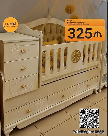 Lamini Mebel: Oğlan və qız üçün, Dördbucaq, Beşik, Yellənmə mexanizmsiz