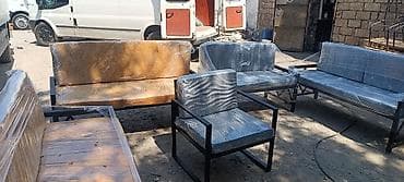 ev t: Metall karkaslı yumşaq mebel dəsti - Tərkib: 2 ədəd ikinəfərlik — 3
