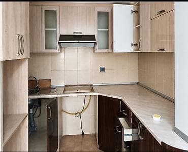 qaz: Mətbəx mebel dəsti – künc yerləşimli - Plan: L‑şəkilli künc — 1