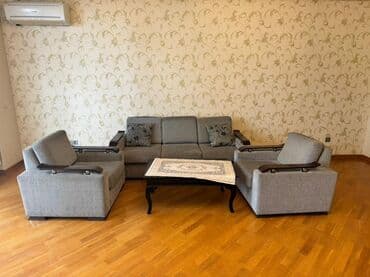 qoz sındıran: Qonaq otağı mebel dəsti - Material: MDF/laminat kombinasiyası, tünd — 8