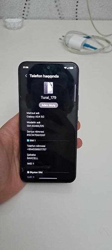 internet mini modem: Samsung Galaxy A54 5G, 128 GB, rəng - Boz, Barmaq izi, İki sim kartlı, Face ID — 6