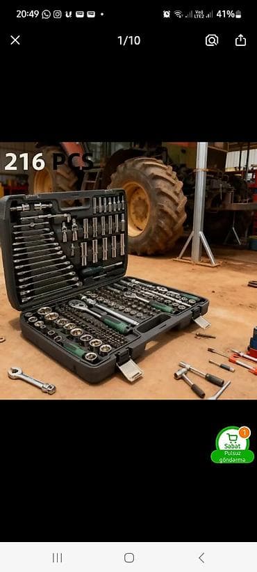 Açar dəstləri: 216 parçalı peşəkar alət dəsti - Yığcam, möhkəm plastik çamadanın — 2