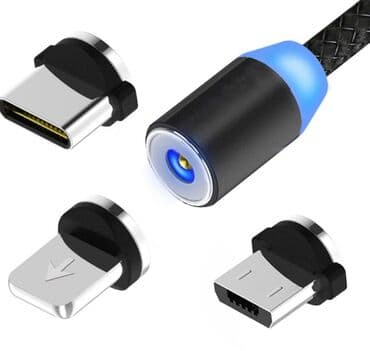 maqnit telefonlar: X-CABLE metal magnetic cable. Maqnit USB-dir. 3 başlıdır yəni həm — 6