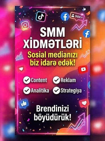 SMM xidmətləri – sosial medianızın tam idarə edilməsi Təklif olunan