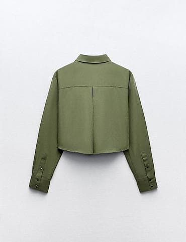 hicab paltar: Zərif atlas effektli qara bluz. - Dizayn: Yüksək yaxa və ön hissədə — 5