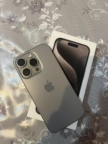 Elektronika: IPhone 15 Pro, 128 GB, Natural Titanium, Face ID — 2