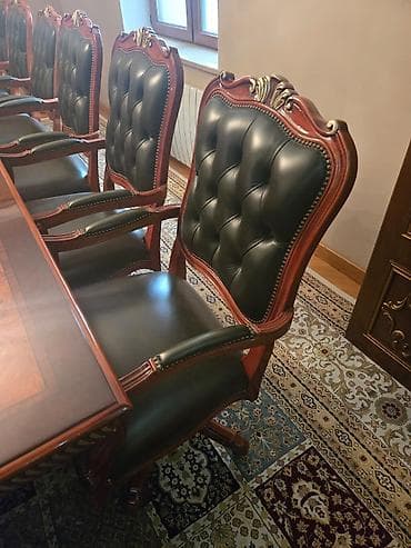 tabletka stul: İşlənmiş, Açılmayan, Dördbucaq masa, 14 stul — 3