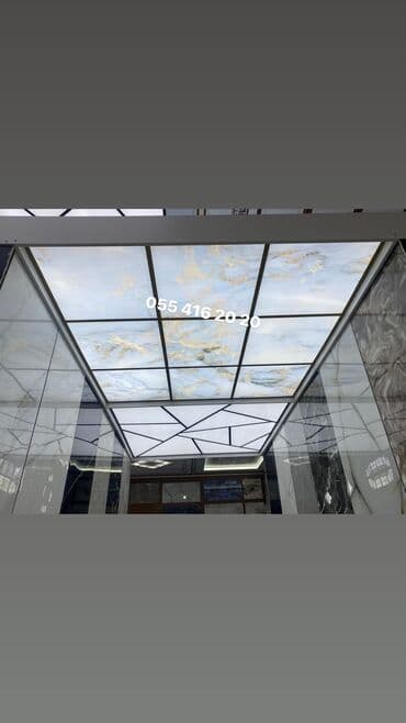 Asma tavan, Şüşə, Suyadavamlı, Pulsuz çatdırılma, Pulsuz quraşdırma, Zəmanətli