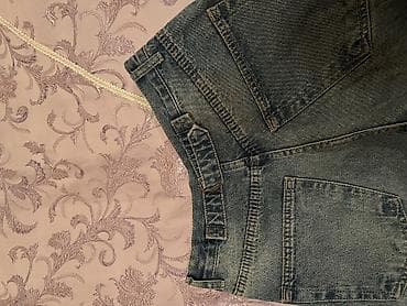 cins qadın ayaqqabıları: Maule Jean – mavi rəngli, toka detallı, geniş paça baggy qadın cinsi — 5