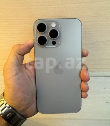 iphone 13 pro ucuz: IPhone 15 Pro Max, 256 GB, Natural Titanium, Barmaq izi, Face ID — 2