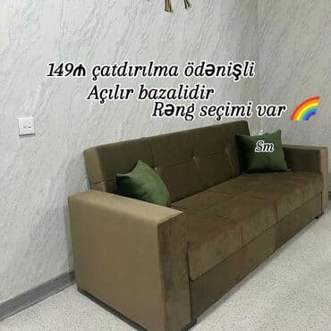 divan krovat: Di̇van-kravat, Yeni, Açılan, Bazalı, Vеlur parça, Şəhərdaxili pulsuz çatdırılma — 11