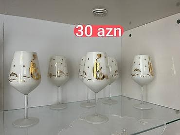 Qədəhlər, rəng - Ağ, Şüşə, 6 ədədli dəst — 1
