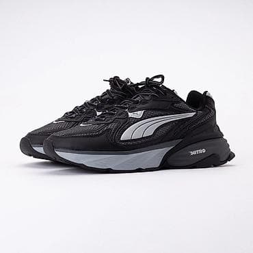 krosofka: Puma kişi/kadın idman ayaqqabısı – qara/boz - Model: qalın altlı — 2