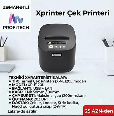Xprinter termal qəbz printerləri – mağaza, kafe, restoran və anbar
