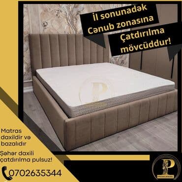 Çarpayılar: 160/200 olcu reng secimi var bazali model 
Carpayi sifarisle