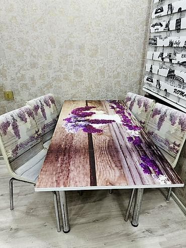 İşlənmiş, Kvadrat masa, 4 stul — 2