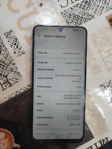 nova 10 se: Huawei Nova Y90, 128 GB, rəng - Göy — 2