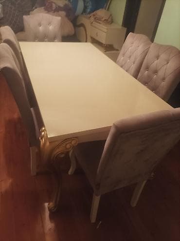 stul iwlenmiw: Qonaq otağı üçün, Açılmayan, Dördbucaq masa, 6 stul — 1