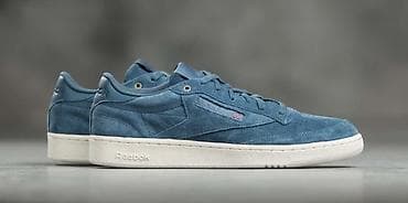 mavi ayaqqabılar: Reebok Classics C85 – mavi zamşa idman ayaqqabısı - Model: Reebok — 2