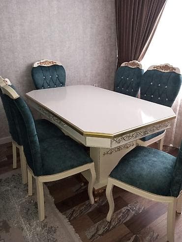 Qonaq otağı üçün, Yeni, Açılmayan, Oval masa, 6 stul