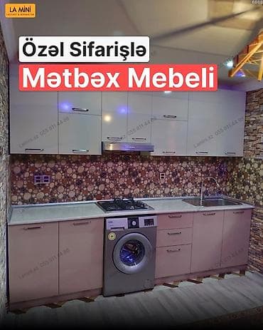 Özəl sifarişlə hazırlanmış mətbəx mebeli - Dizayn: yuxarı hissədə — 1