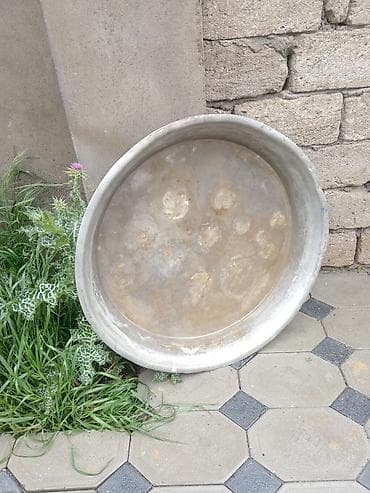 yemek qabi: Böyük ölçülü alüminium təndir leğəni/şəni. - Material: qalın — 1