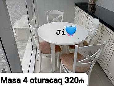 Balkon üçün, Yeni, 4 stul