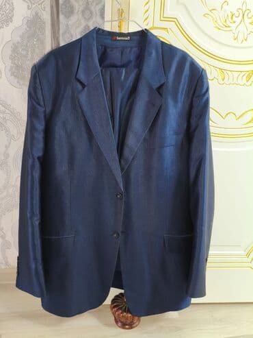 göy rəngli kişi cemperləri: Kişi kostyumu – Famozo brendi - Rəng: tünd göy, yüngül parıltılı və — 1