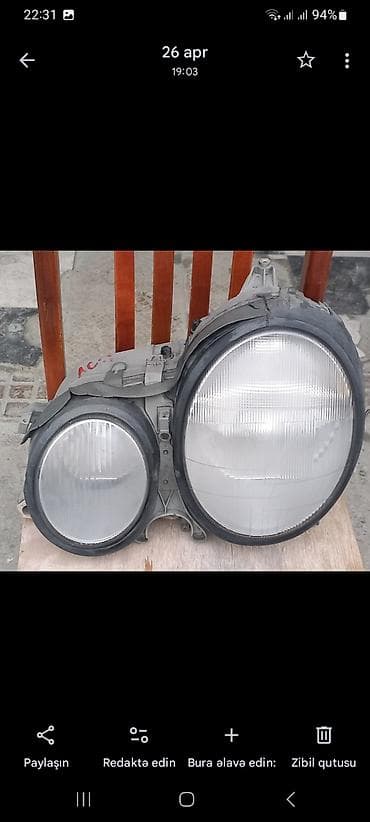 polo fara: Komplekt, Yaxın və uzaq vuran işıqlar Mercedes-Benz, Orijinal, Almaniya — 2