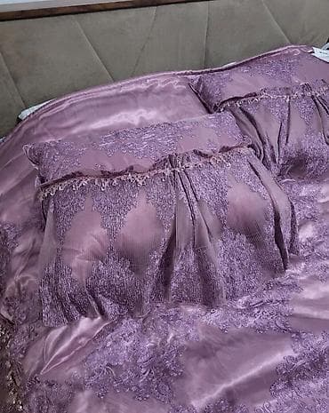 yatağa desti: Yataq üçün rəng - Bənövşəyi Yataq örtüyü, Pulsuz çatdırılma — 3