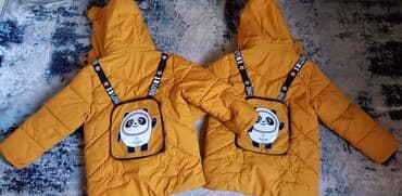 Brilliance: Uşaq üçün qışlıq şişmə kurtka – sarı rəngdə, qulaqlı kapüşonlu model — 2