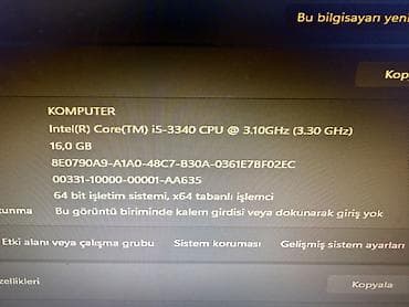 sensorlu: Masaüstü kompüter seti Texniki göstəricilər: - Prosessor: Intel Core — 1