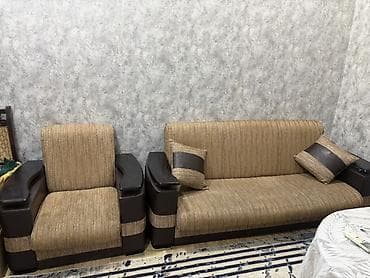 divan kafe: Qonaq otağı üçün yumşaq mebel dəsti - Tərkib: 3-4 nəfərlik divan + 2 — 2