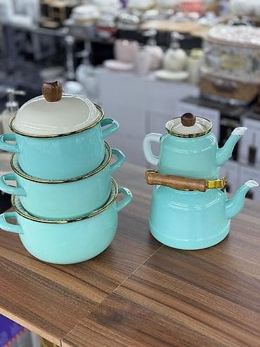 Посуда для готовки: Кастрюля, цвет - Зеленый — 1