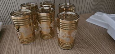 coca cola set serpi: Qədəhlər, rəng - Qızılı, 6 ədədli dəst, 250 ml — 3