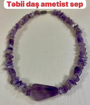 nazik sep: Təbii daş ametist sep - Material: 100% təbii ametist daşları - Rəng — 1