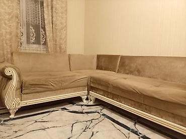 divan satilir: Угловой диван, Нераскладной, Без подьемного механизма, Велюровая ткань — 5