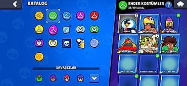 qızıl eşyaları: Brawl Stars hesabı – inkişaf etmiş profil - Kupa: 23 083 - Lig — 8