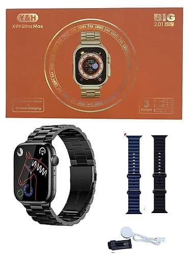 Kateqoriya: Smart saatlar Brend: No Brand Model: X99 Ultra Max Black — 1