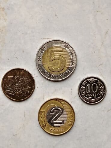 qizil onluq: Polşa sikkələri dəsti Tərkib: - 5 Złotych, bimetal, 1996-cı il. Ön — 2