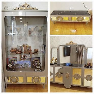 3 lü me - Rəng: boz-qızılı tonlarda - Material: MDF/laminat korpus — 2
