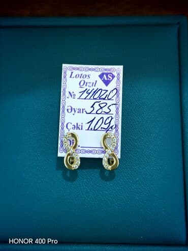 Eynəklər: Sırğa, Sarı qızıl, 585 Əyar, 109 g — 4