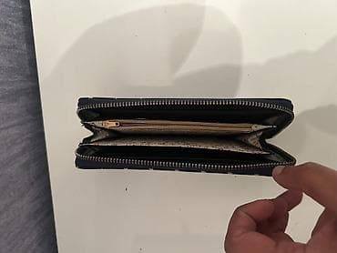 aksesuar sekilleri: Qadın pul qabı – tünd boz, timsah dərisi teksturalı dizayn - — 9