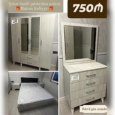 Yataq Otağı Dəsti 750AZN💥 ✔️Rəng seçimi var ✔️Dolab ölçü 200x160x47 — 1