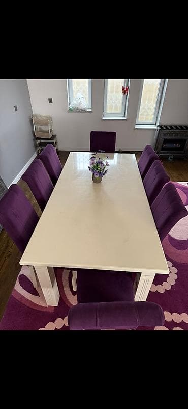 Qonaq otağı üçün, Açılmayan, Dördbucaq masa, 8 stul