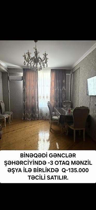 qusar a frame: Binəqədi qəs., 3 otaqlı, Yeni tikili, 95 kv. m — 1