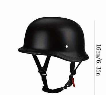 tecili moped satilir: Moto dəbilqə – klassik “retro/kollekcion” tərz - Rəng: mat qara - — 1