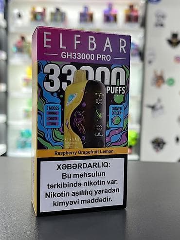 sulu qəlyan satışı: ELFBAR GH33000 PRO - Çəkiliş sayı: 33 000 puffs - Rejimlər: 3 rejim — 5